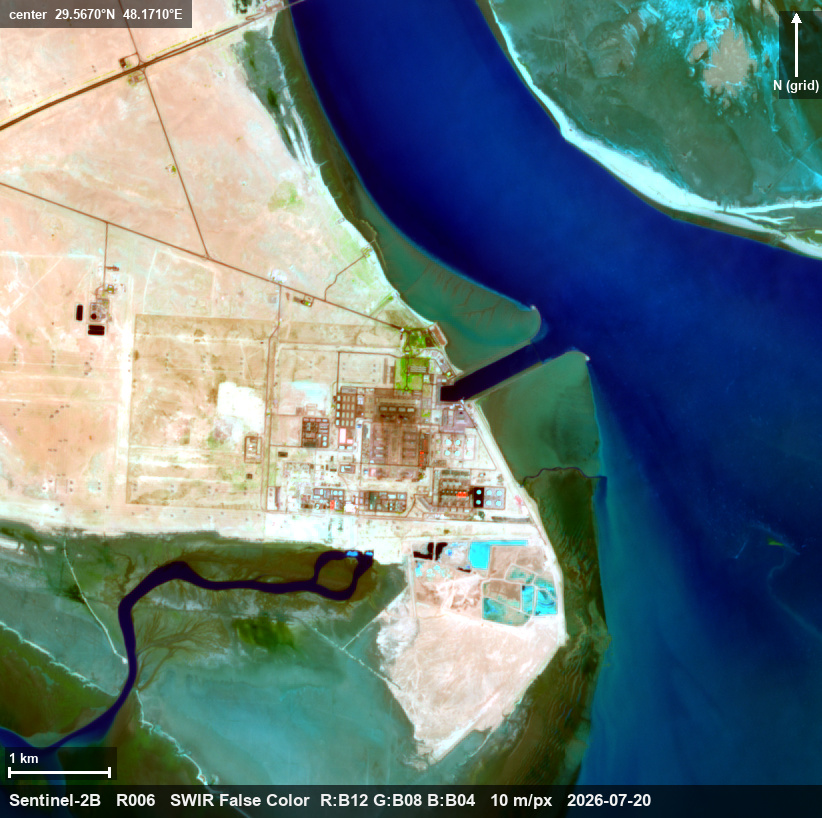 Strike plume at the Subiya power and desalination plant, Kuwait — After — 20 July