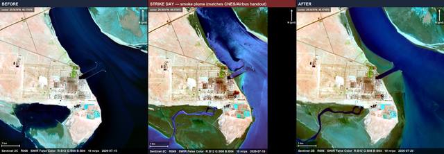 Strike plume at the Subiya power and desalination plant, Kuwait
